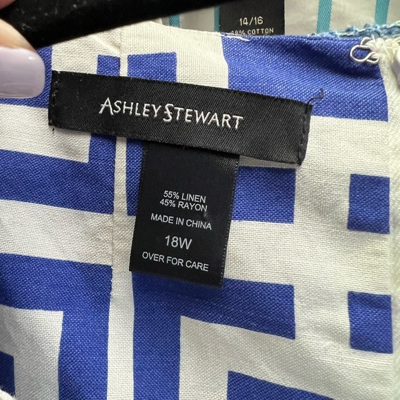 Ashley Stewart Blue and White Patterned Dress - Picture 2 of 2